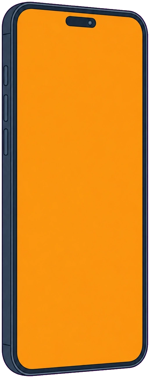 Illustration of a modern smartphone with a muted orange screen.